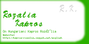 rozalia kapros business card